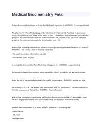 Medical Biochemistry Final Questions and Answers