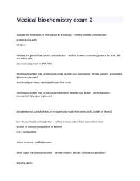 Medical biochemistry exam 2 questions with correct answers