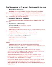 Final Study guide for final exam Questions with Answers