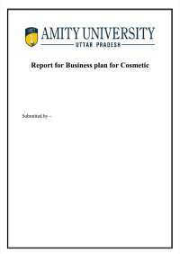 Cosmetics Business Plan