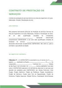 Contrato de Prestação de Serviços Técnicos na Área de Engenharia Civil
