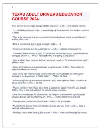 Texas Driver's Education Course: Road Rules and Safety