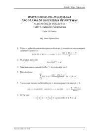 Ejercicios induccion matematica y Logica proposicional