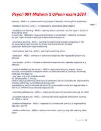 Psych 001 Midterm 2 UPenn exam 2024.