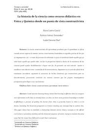La historia de la ciencia como recurso didáctico en Física y Química