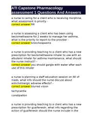 ATI Capstone Pharmacology assessment 1 Questions And Answers