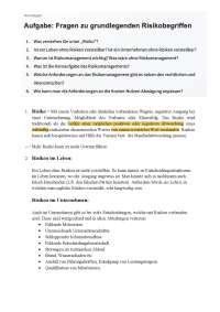 Risikomanagement - Aufgabensammlung Zusammenfassung