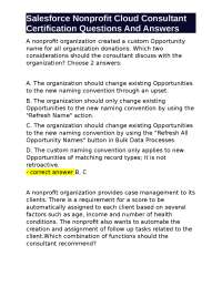 Salesforce Nonprofit Cloud Consultant Certification Questions and Answers