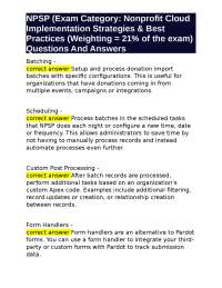 NPSP Exam Questions: Nonprofit Cloud Implementation Strategies and Best Practices
