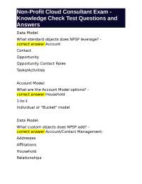 Non-Profit Cloud Consultant Exam: Account Model Questions and Answers