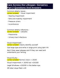 Geriatrics: Common Elderly Health Issues and Infections Q&A