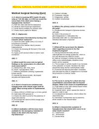 Medical Surgical Nursing Exam Questions and Answers: Diabetes and Thyroidectomy