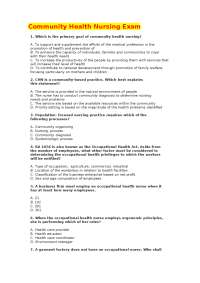 Community Health Nursing Exam