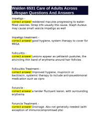 Walden 6531: Adult Lifespan Care - Skin Infections & Dermatology Q&A