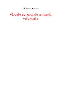 Modelo de carta de renuncia  voluntaria