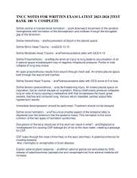 TNCC Notes for Written Exam: Trauma and Cardiovascular Emergencies