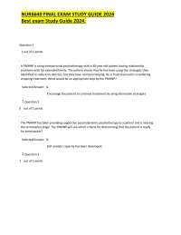 NUR6640 FINAL EXAM STUDY GUIDE 2024
Best exam Study Guide 2024