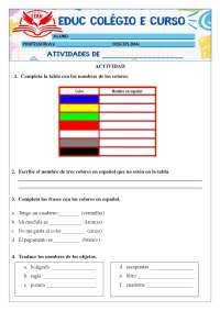 Exercícios de Vocabulário em Espanhol: Cores e Objetos