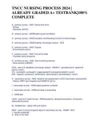 TNCC Nursing Process 2024: Primary and Secondary Survey Checklist
