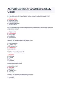 Insurance Study Guide: Understanding Auto, Property, and Casualty Policies