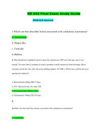 NR 602 Final Exam Study Guide with Q & A (New, 2024) : Chamberlain College of Nursing