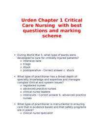 Critical Care Nursing Exam Questions and Answers with Correct Typology: Practice Quiz