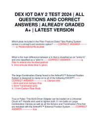 DEX IOT DAY 2 TEST 2024 | ALL QUESTIONS AND CORRECT ANSWERS | ALREADY GRADED A+