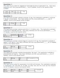 NR 446 Week 1 Med Calculation