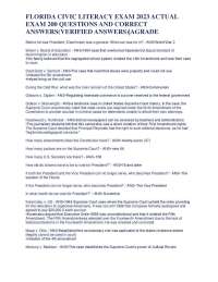 Florida Civic Literacy Exam: US Citizenship Responsibilities and Historical Cases