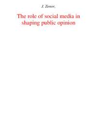 The role of social media in shaping public opinion
