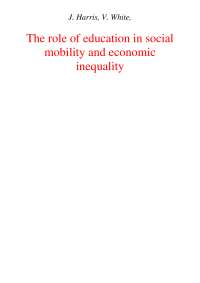 The Role of Education in Social Mobility and Economic Inequality: Bridging the Gap