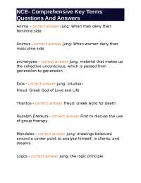 Comprehensive Psychology Key Terms: Definitions and Answers