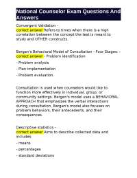 National Counselor Exam: Stats, Career Counseling & Psych Concepts