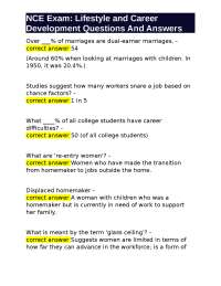 NCE Exam: Lifestyle and Career Development Questions And Answers