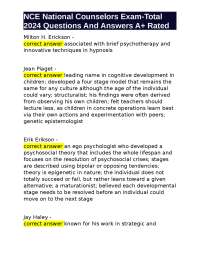 Study Notes on Psychology and Counseling Concepts