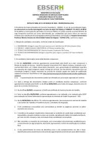 Convocação de Vaga Temporária - EBSERH/HUPAA-UFAL