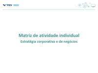 Atividade Individual de Estratégia Corporativa e de Negócios