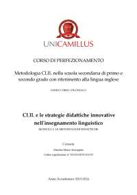 Tesina pronta per Metodologia CLIL nella scuola secondaria di I e II grado