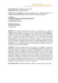 Gerenciamento Multiprojetos com CCPM em Empresas de Engenharia Aeroespacial