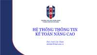 Slides hệ thống thông tin kế toán nâng cao
