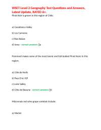 WSET Level 2 Geography Test: Wine Varietals' Growing Regions