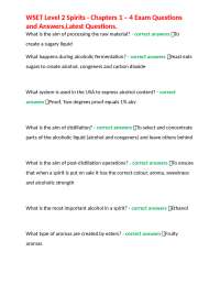 WSET Level 2 Spirits - Chapters 1 – 4 Exam Questions and Answers,Latest Questions.