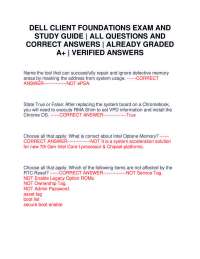 DELL CLIENT FOUNDATIONS EXAM AND STUDY GUIDE | ALL QUESTIONS AND CORRECT ANSWERS