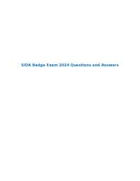 SIDA Badge Exam 2024 Questions and Answers