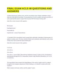 ACLS Exam Questions and Answers: Identifying Cardiac Arrest Causes and Treatments