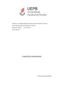Funções Oxigenadas em Compostos Químicos de Medicamentos