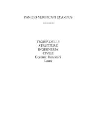 2024 Paniere TEORIE DELLE STRUTTURE INGEGNERIA CIVILE Docente Ruzziconi Laura Risposte Chi