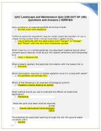 QAC Landscape and Maintenance Pesticide Quiz: Understanding Pesticide Use and Safety