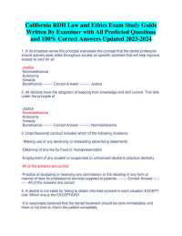 California RDH Law and Ethics Exam Study Guide 
Written By Examiner
