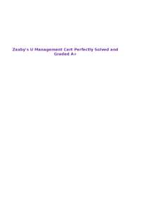 Zaxby's U Management Cert Perfectly Solved and Graded A+